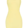 Intimates Soft Sheer-Mesh Bandeau Mini Slip Dress in Yellow