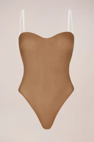 Intimates Strapless Bodysuit in Almond