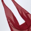 Iona Cowl-Neck Backless Mini Dress in Dark Cherry