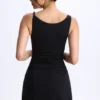 Ione Modal Ruched A-Line Micro Mini Dress in Black