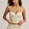 Isalie Modal Camisole Pyjama Top in Lemon Print