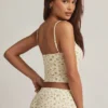 Isalie Modal Camisole Pyjama Top in Lemon Print