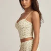 Isalie Modal Camisole Pyjama Top in Lemon Print