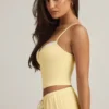Isalie Modal Camisole Pyjama Top in Pastel Yellow