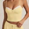 Isalie Modal Camisole Pyjama Top in Pastel Yellow