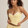 Isalie Modal Camisole Pyjama Top in Pastel Yellow