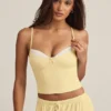 Isalie Modal Camisole Pyjama Top in Pastel Yellow