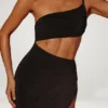 Ishtar One Shoulder Cut Out Maxi Dress in Black