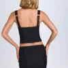 Issa Curved Low-Rise Mini Skirt in Black