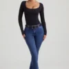 Jacey High-Rise Flared Jeans in Indigo Wash
