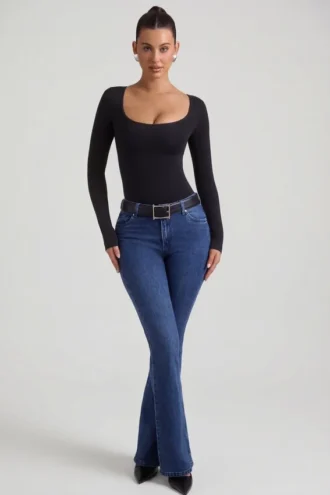 Jacey High-Rise Flared Jeans in Indigo Wash