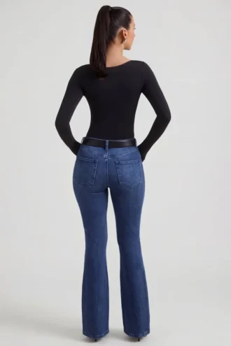 Jacey High-Rise Flared Jeans in Indigo Wash