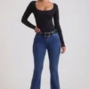 Jacey High-Rise Flared Jeans in Indigo Wash