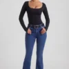 Jacey High-Rise Flared Jeans in Indigo Wash