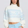 Jacquard-Knit Cropped Jumper in Ivory