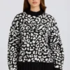 Jacquard-Knit Oversized Jumper in Black