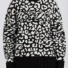 Jacquard-Knit Oversized Jumper in Black