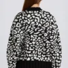 Jacquard-Knit Oversized Jumper in Black