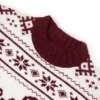 Jacquard-Knit Oversized Jumper in Crimson Red