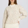Jacquard-Knit Oversized Jumper in Ice