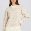 Jacquard-Knit Oversized Jumper in Ice