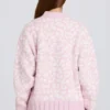 Jacquard-Knit Oversized Jumper in Pink