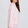 Jacquard-Knit Oversized Jumper in Pink