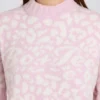 Jacquard-Knit Oversized Jumper in Pink