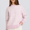 Jacquard-Knit Oversized Jumper in Pink