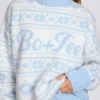 Jacquard-Knit Oversized Jumper in Powder Blue