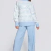 Jacquard-Knit Oversized Jumper in Powder Blue