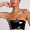 Jadis Vinyl Bandeau Bralette in Black