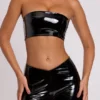 Jadis Vinyl Bandeau Bralette in Black