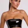 Jadis Vinyl Bandeau Bralette in Black