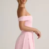 Jaida Modal Off-Shoulder A-Line Mini Dress in Baby Pink