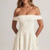 Jaida Modal Off-Shoulder A-Line Mini Dress in Floral Print
