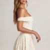 Jaida Modal Off-Shoulder A-Line Mini Dress in Floral Print