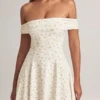 Jaida Modal Off-Shoulder A-Line Mini Dress in Floral Print