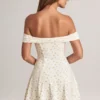 Jaida Modal Off-Shoulder A-Line Mini Dress in Floral Print