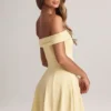 Jaida Modal Off-Shoulder A-Line Mini Dress in Lemon Sherbet
