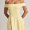 Jaida Modal Off-Shoulder A-Line Mini Dress in Lemon Sherbet