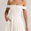 Jaida Modal Off-Shoulder A-Line Mini Dress in White