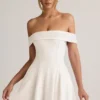 Jaida Modal Off-Shoulder A-Line Mini Dress in White