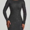 Jailene Embellished Open-Back Gown in Black Jailene Embellished Open-Back Gown in Black