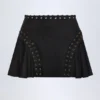 Jalsa Lace-Up Mid-Rise Mini Skirt in Black