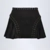 Jalsa Lace-Up Mid-Rise Mini Skirt in Black