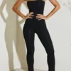 Jamila Strapless Flared Hem Jumpsuit in Black