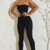 Jamila Strapless Flared Hem Jumpsuit in Black