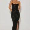 Jasella Embellished Corset Gown in Black