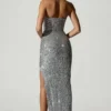 Jasella Embellished Corset Gown in Silver